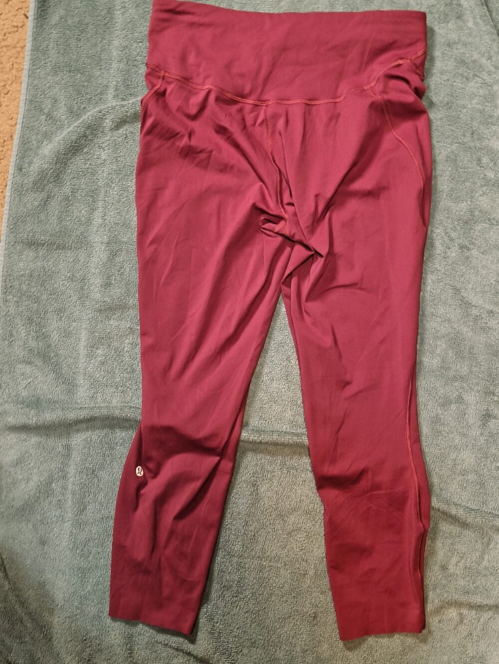Lululemon Leggings Women 12 Red/Mulled Wine High Rise Yoga Pants Athletic Tights - Picture 2 of 6